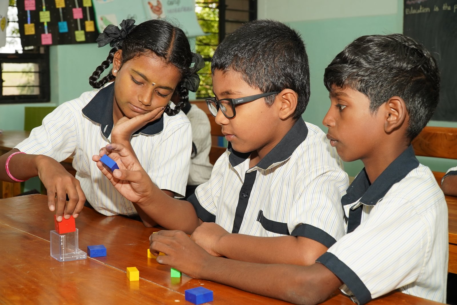 Students participating in mathematics activities